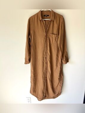Casual Brown Shirt Dress by Unknown Brand